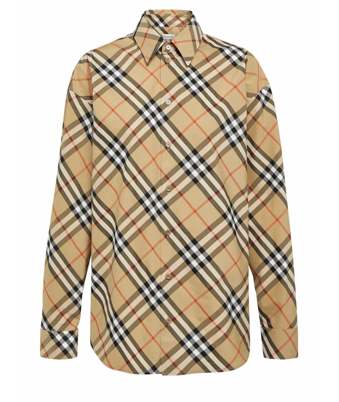 BURBERRY Бежевая хлопковая рубашка, фото 1