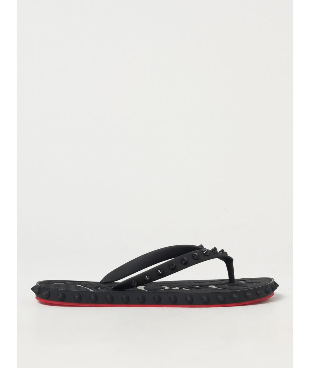 CHRISTIAN LOUBOUTIN Черные шлепанцы, фото 6