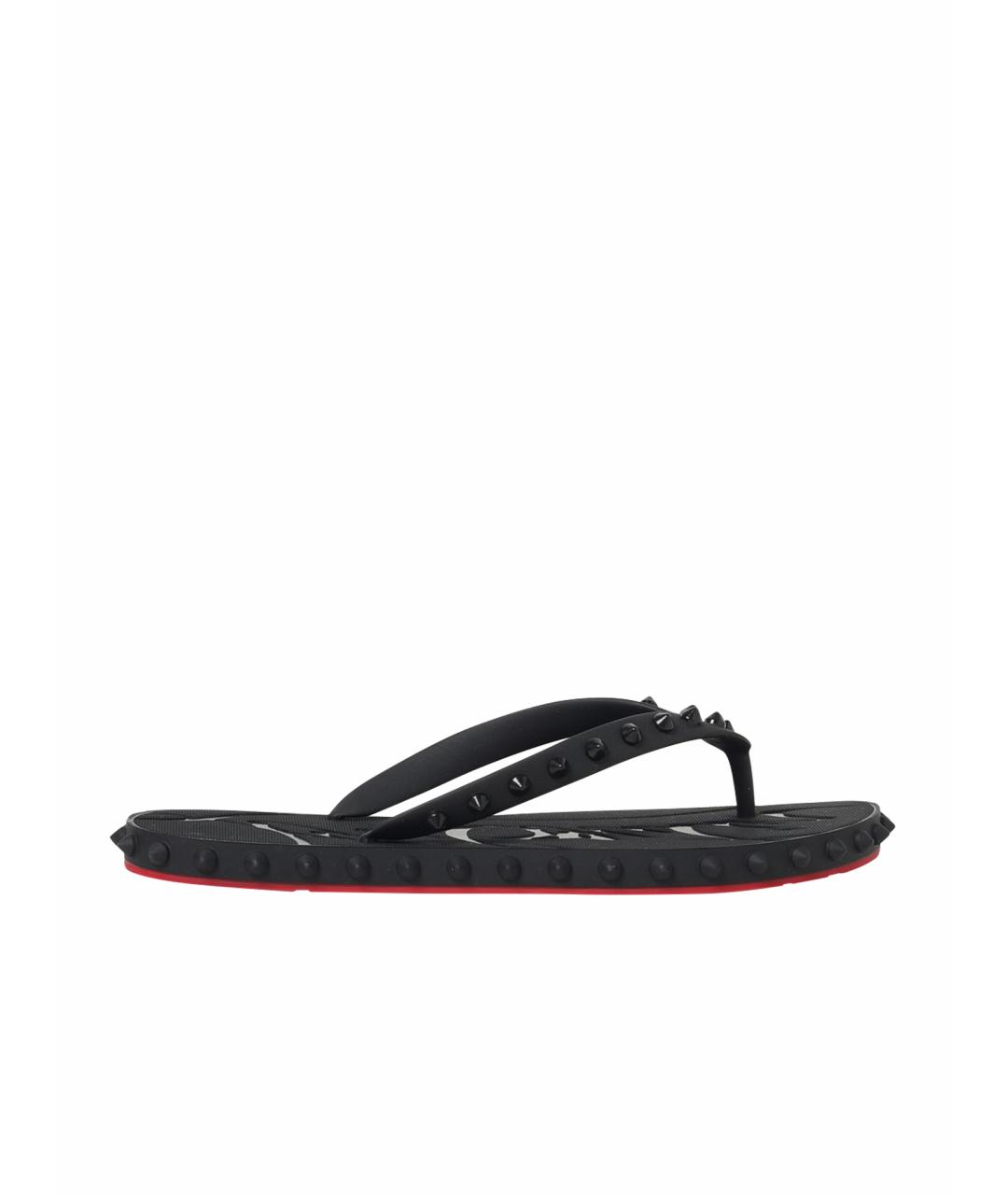 CHRISTIAN LOUBOUTIN Черные шлепанцы, фото 1