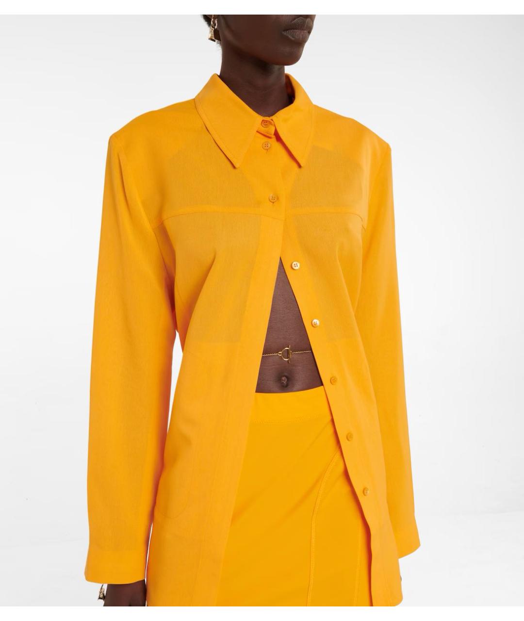 JACQUEMUS Оранжевая вискозная рубашка, фото 2