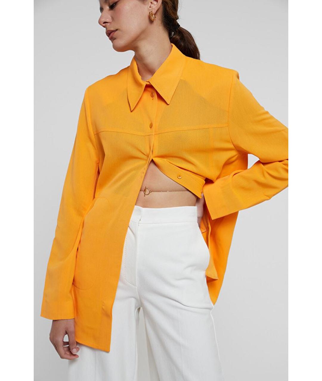 JACQUEMUS Оранжевая вискозная рубашка, фото 3