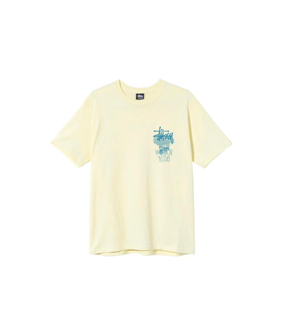 STUSSY Желтая хлопковая футболка, фото 1