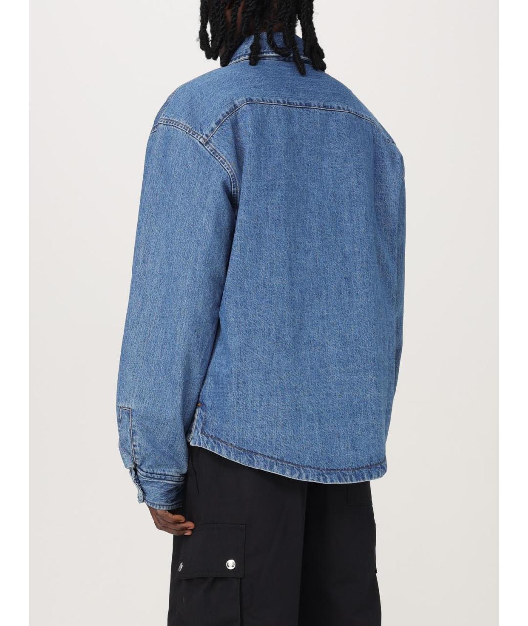 JACQUEMUS Синяя хлопковая кэжуал рубашка, фото 4