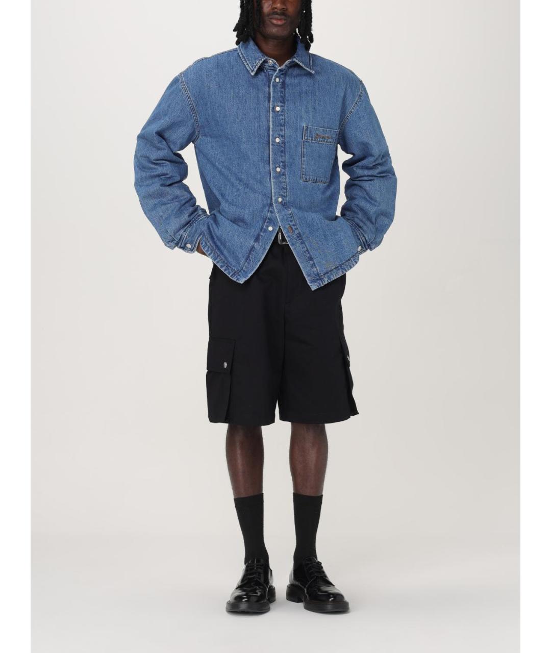 JACQUEMUS Синяя хлопковая кэжуал рубашка, фото 3