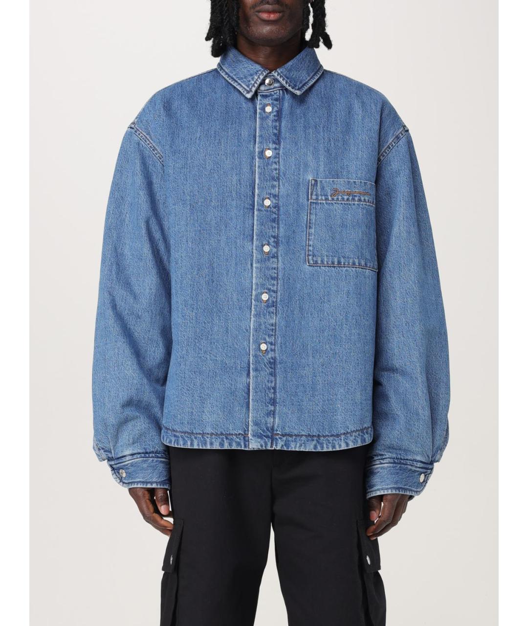 JACQUEMUS Синяя хлопковая кэжуал рубашка, фото 2