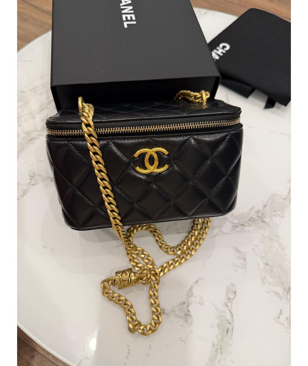 CHANEL Черная кожаная сумка через плечо, фото 3