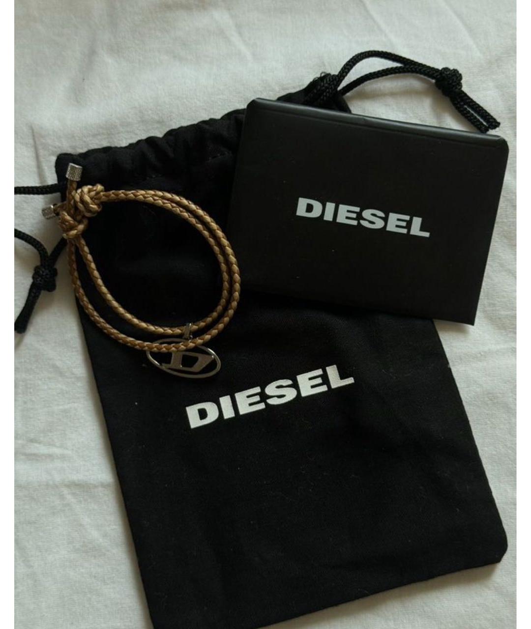 DIESEL Коричневый кожаный браслет, фото 3