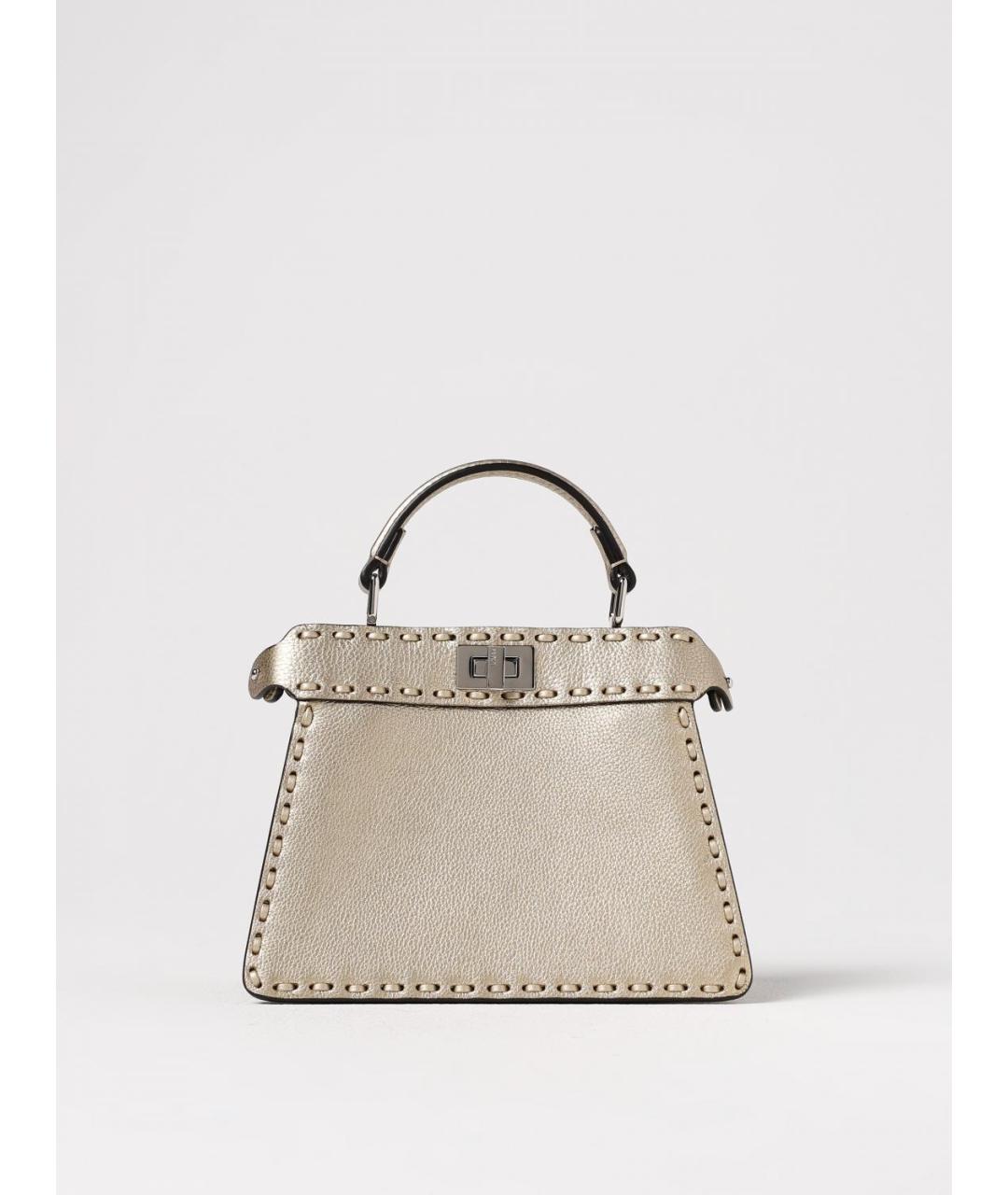 FENDI Бежевая кожаная сумка тоут, фото 6