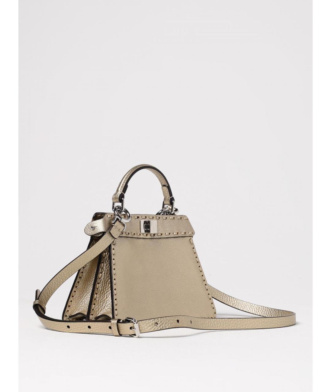 FENDI Бежевая кожаная сумка тоут, фото 3