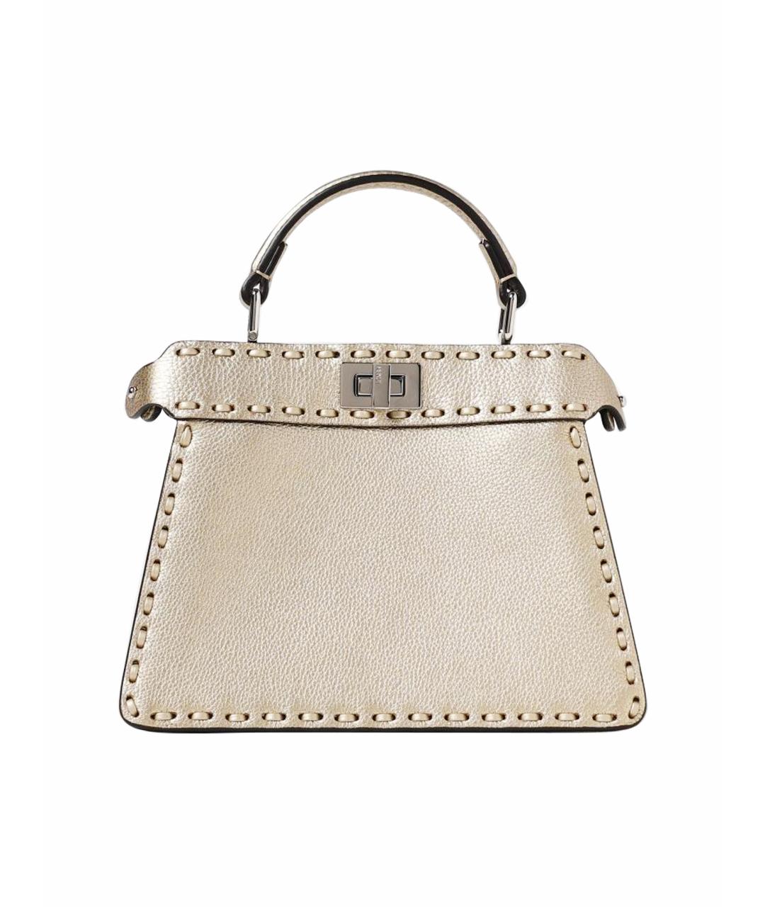 FENDI Бежевая кожаная сумка тоут, фото 1