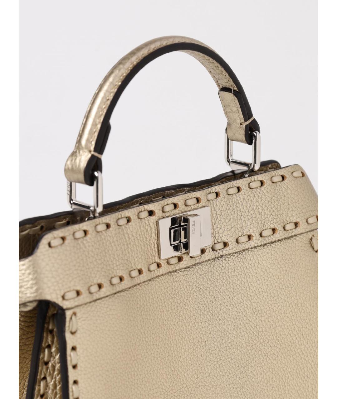 FENDI Бежевая кожаная сумка тоут, фото 4