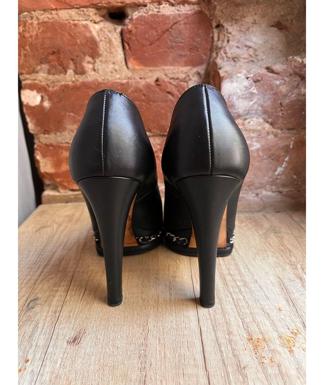 CHANEL Черные кожаные туфли, фото 3