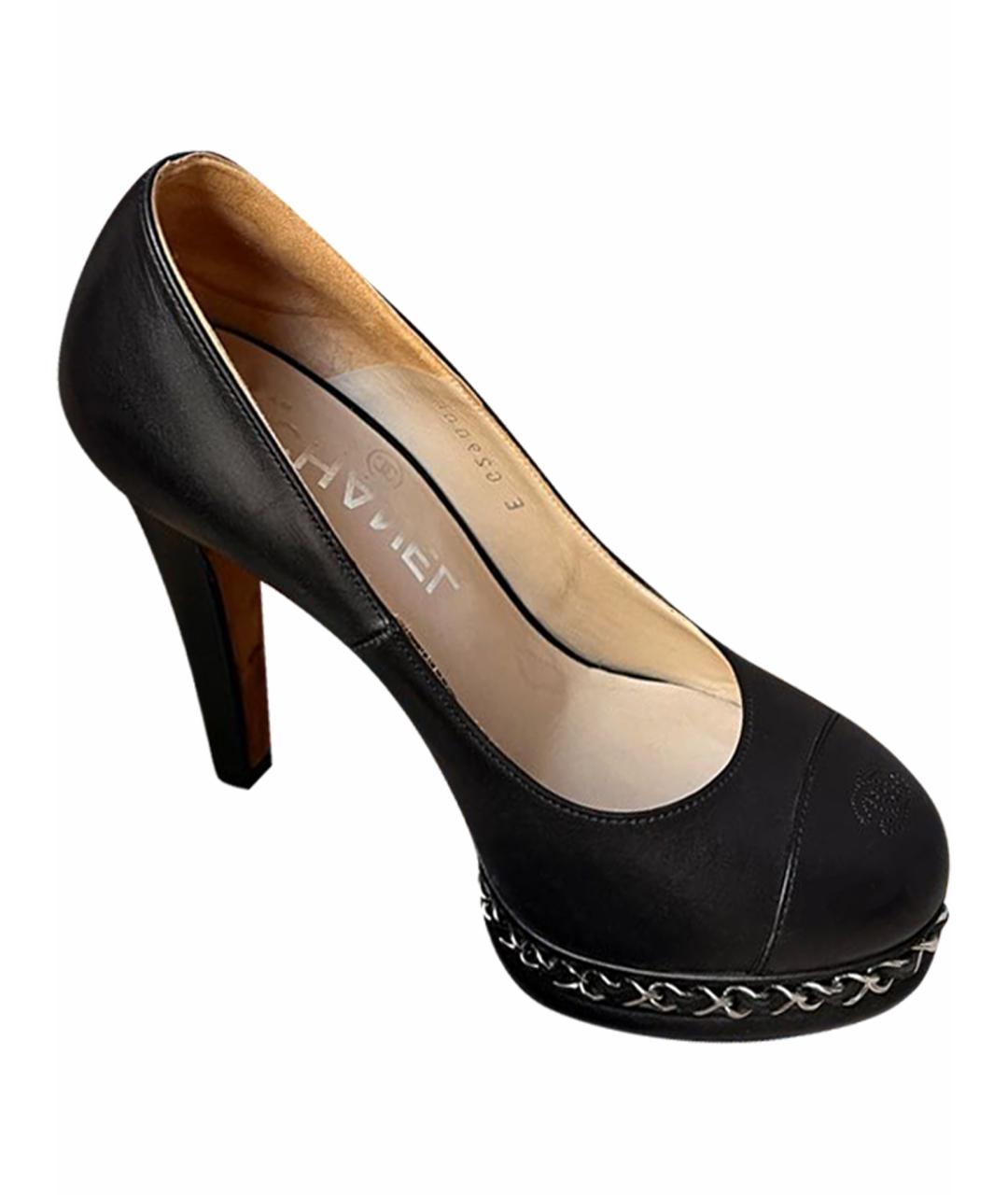 CHANEL Черные кожаные туфли, фото 1