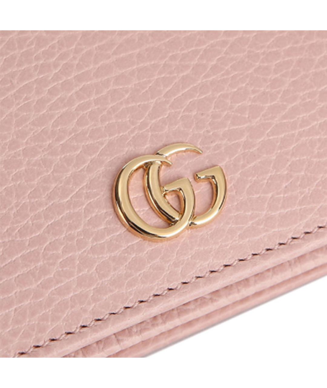 GUCCI Розовый кожаный кардхолдер, фото 5