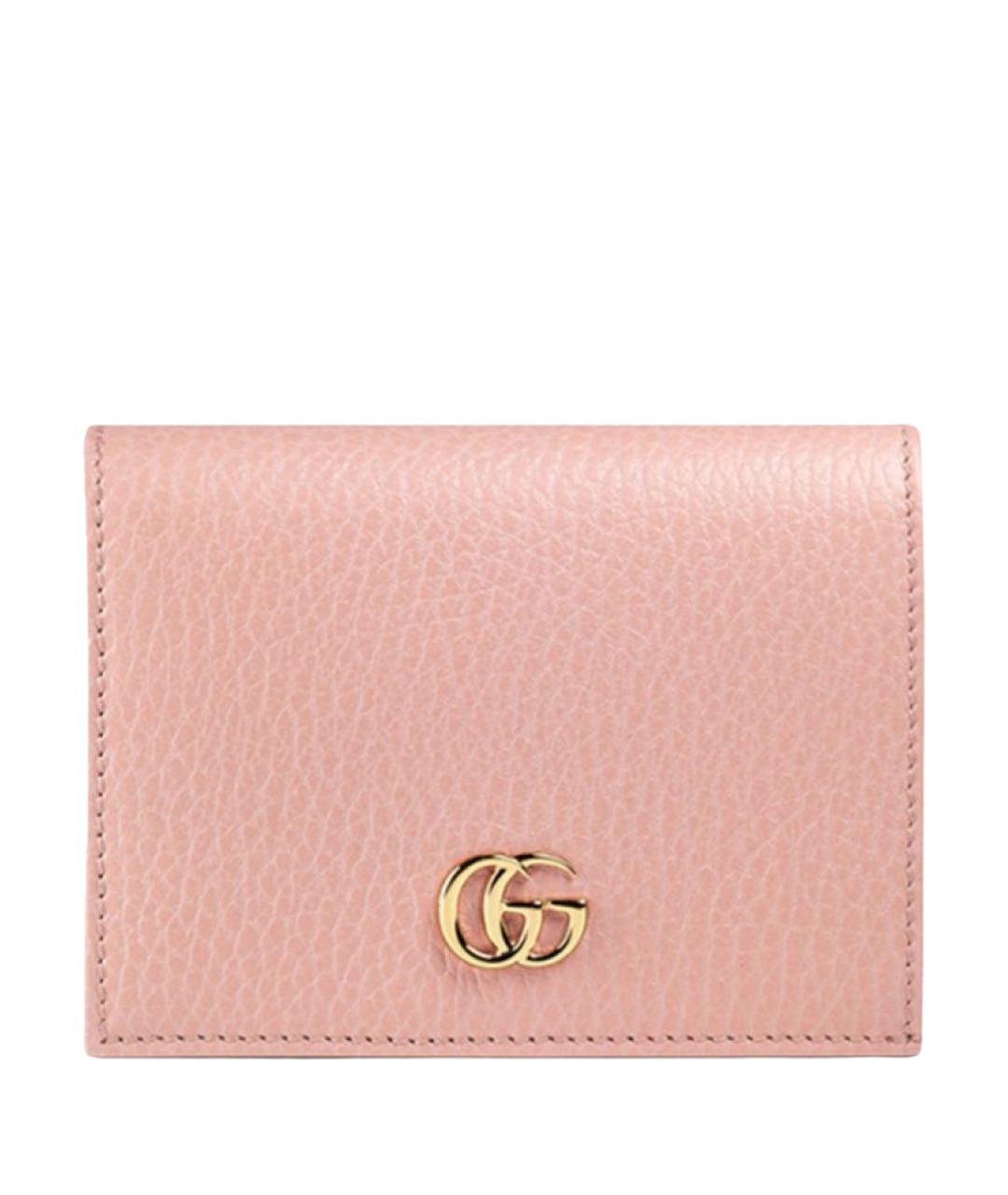 GUCCI Розовый кожаный кардхолдер, фото 1