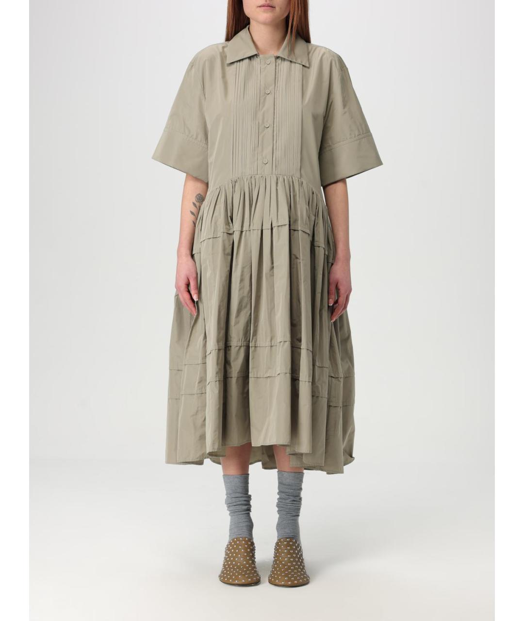 JIL SANDER Зеленые повседневное платье, фото 2