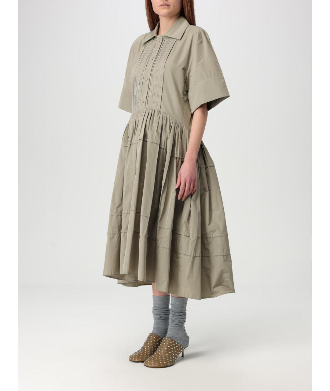 JIL SANDER Зеленые повседневное платье, фото 5