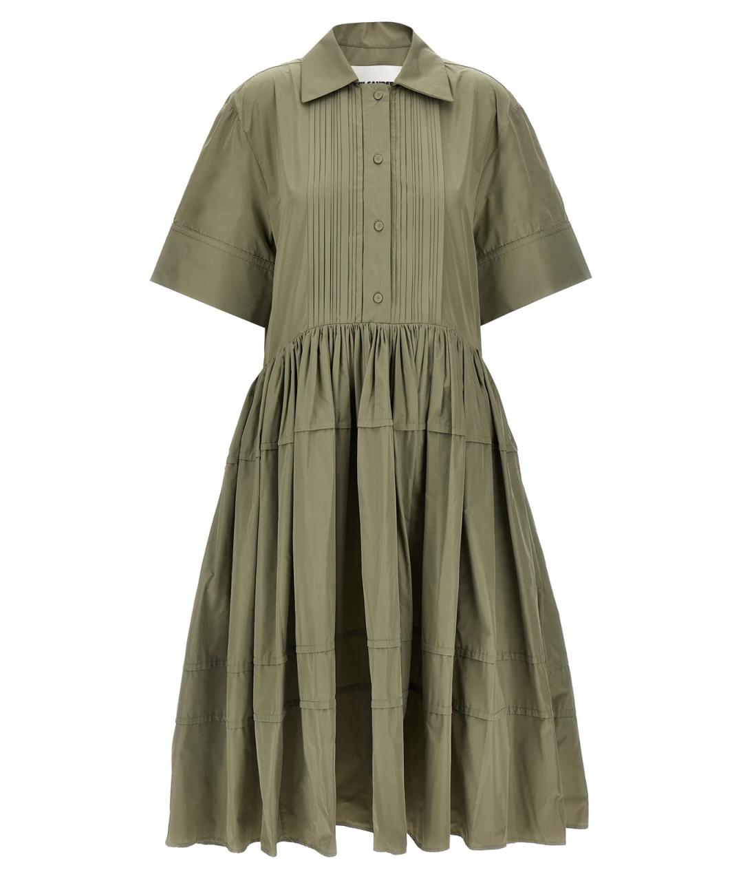 JIL SANDER Зеленые повседневное платье, фото 1