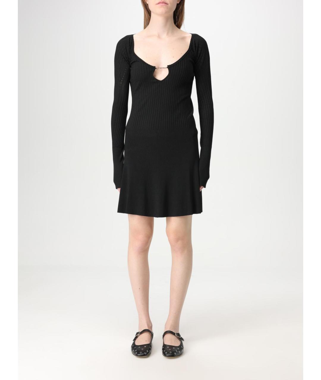 JACQUEMUS Черное вискозное повседневное платье, фото 2