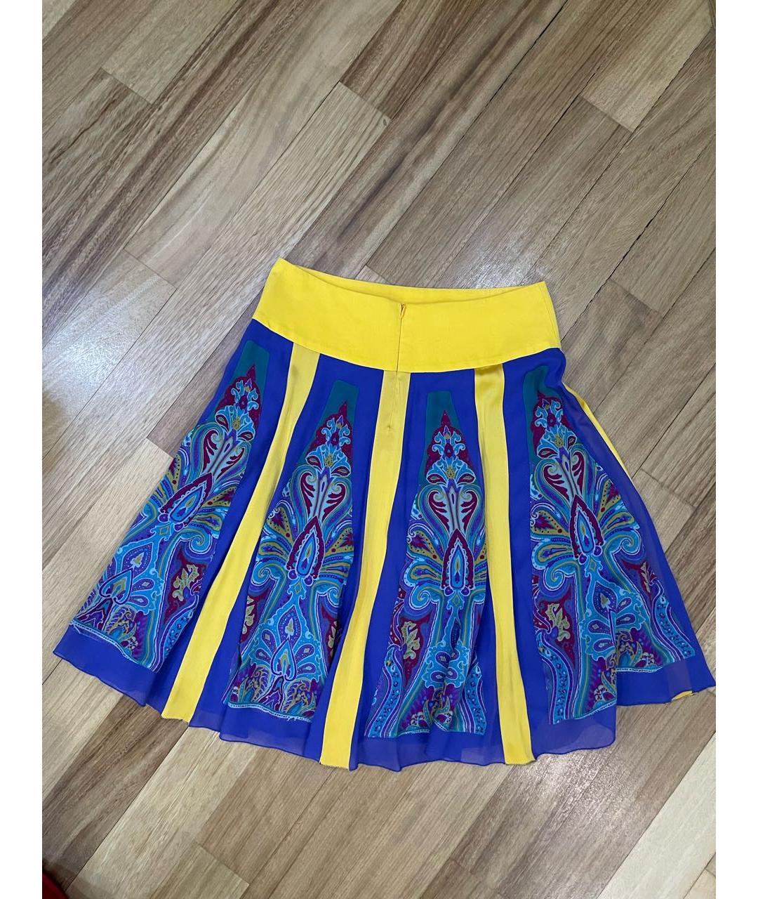 ETRO Мульти шелковая юбка мини, фото 2