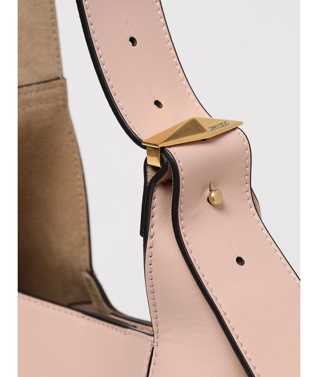 JIMMY CHOO Розовая кожаная сумка через плечо, фото 3
