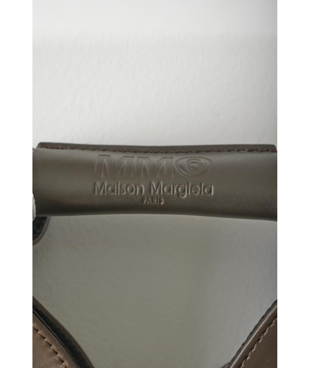 MM6 MAISON MARGIELA Коричневая синтетическая сумка тоут, фото 4