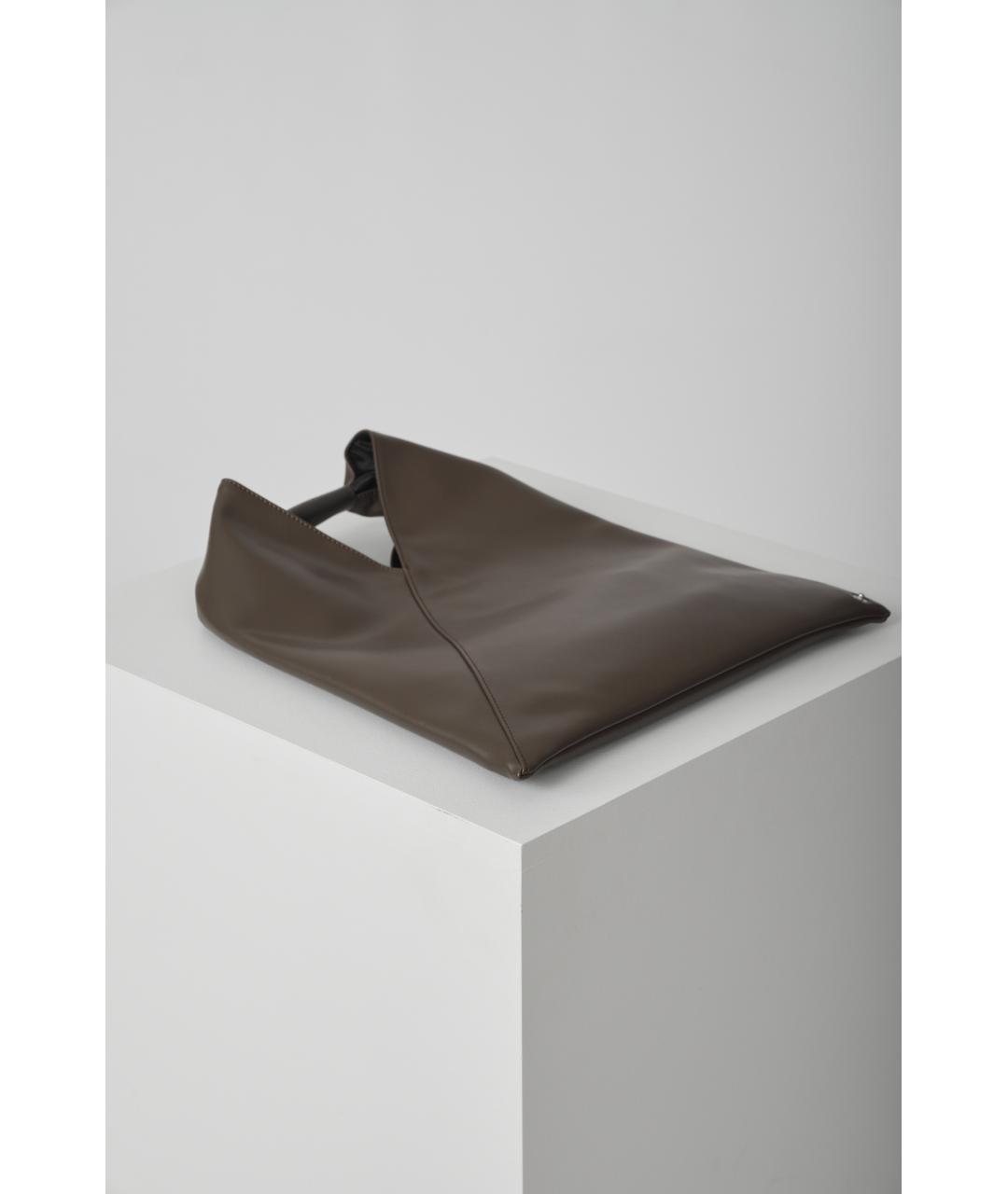 MM6 MAISON MARGIELA Коричневая синтетическая сумка тоут, фото 3
