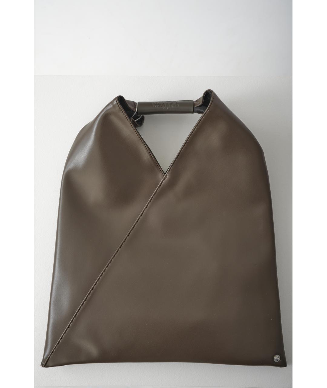 MM6 MAISON MARGIELA Коричневая синтетическая сумка тоут, фото 2