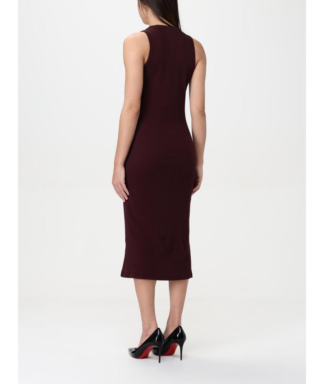 ALEXANDER MCQUEEN Бордовое хлопковое повседневное платье, фото 3