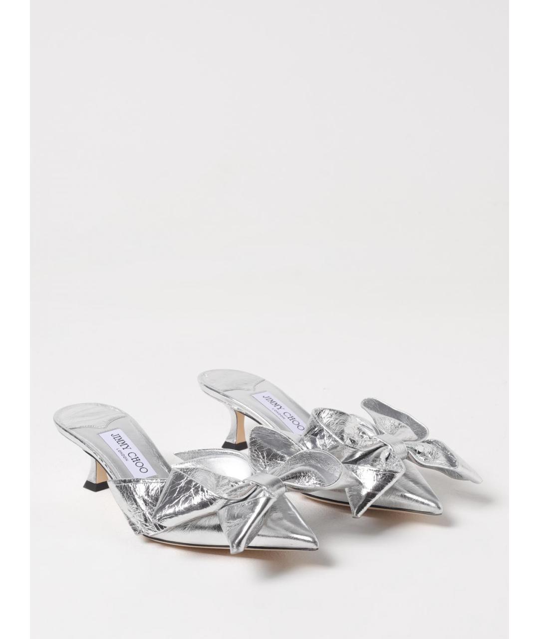 JIMMY CHOO Серебряные босоножки, фото 2