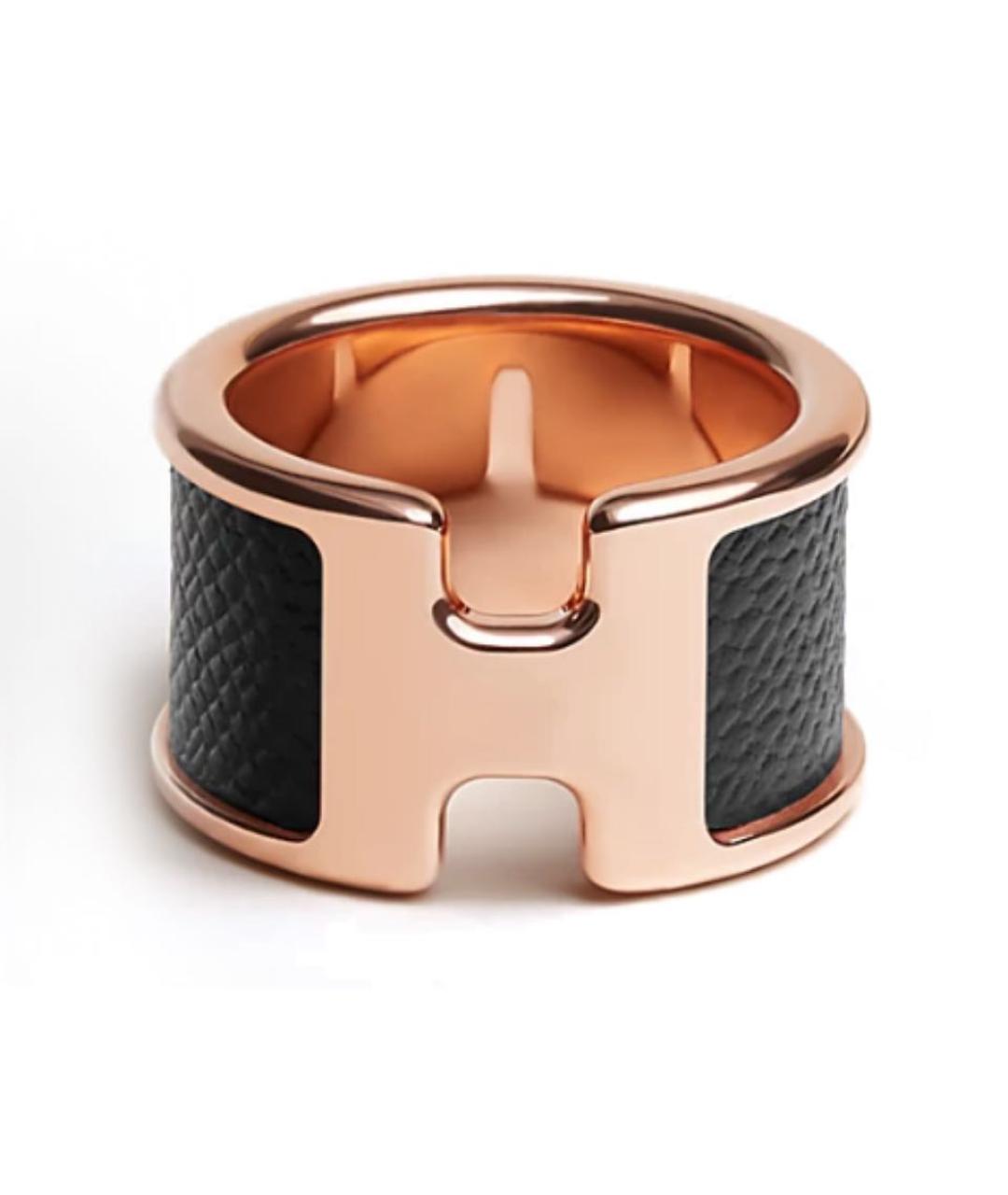 HERMES Золотое кожаное кольцо, фото 3