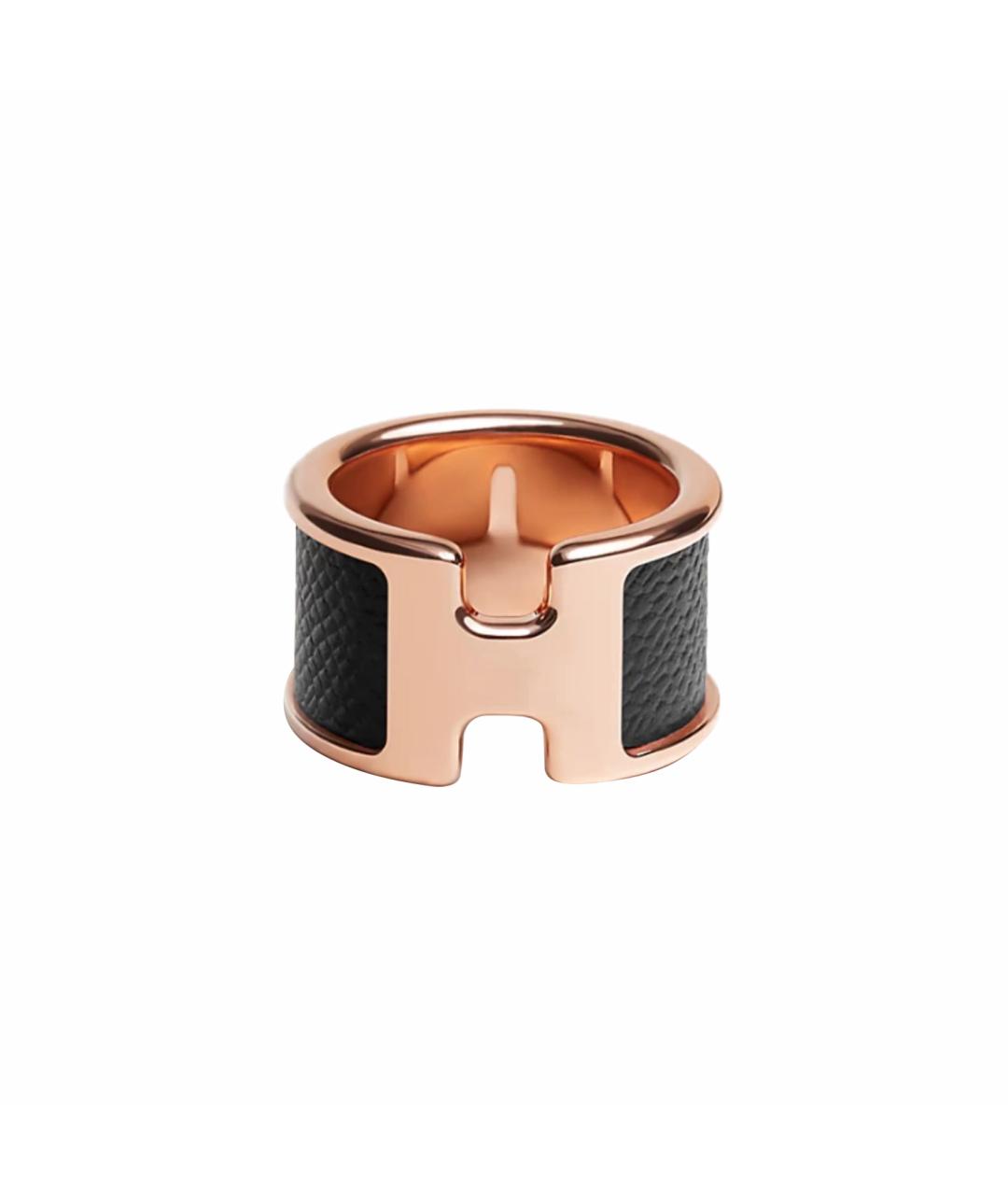 HERMES Золотое кожаное кольцо, фото 1