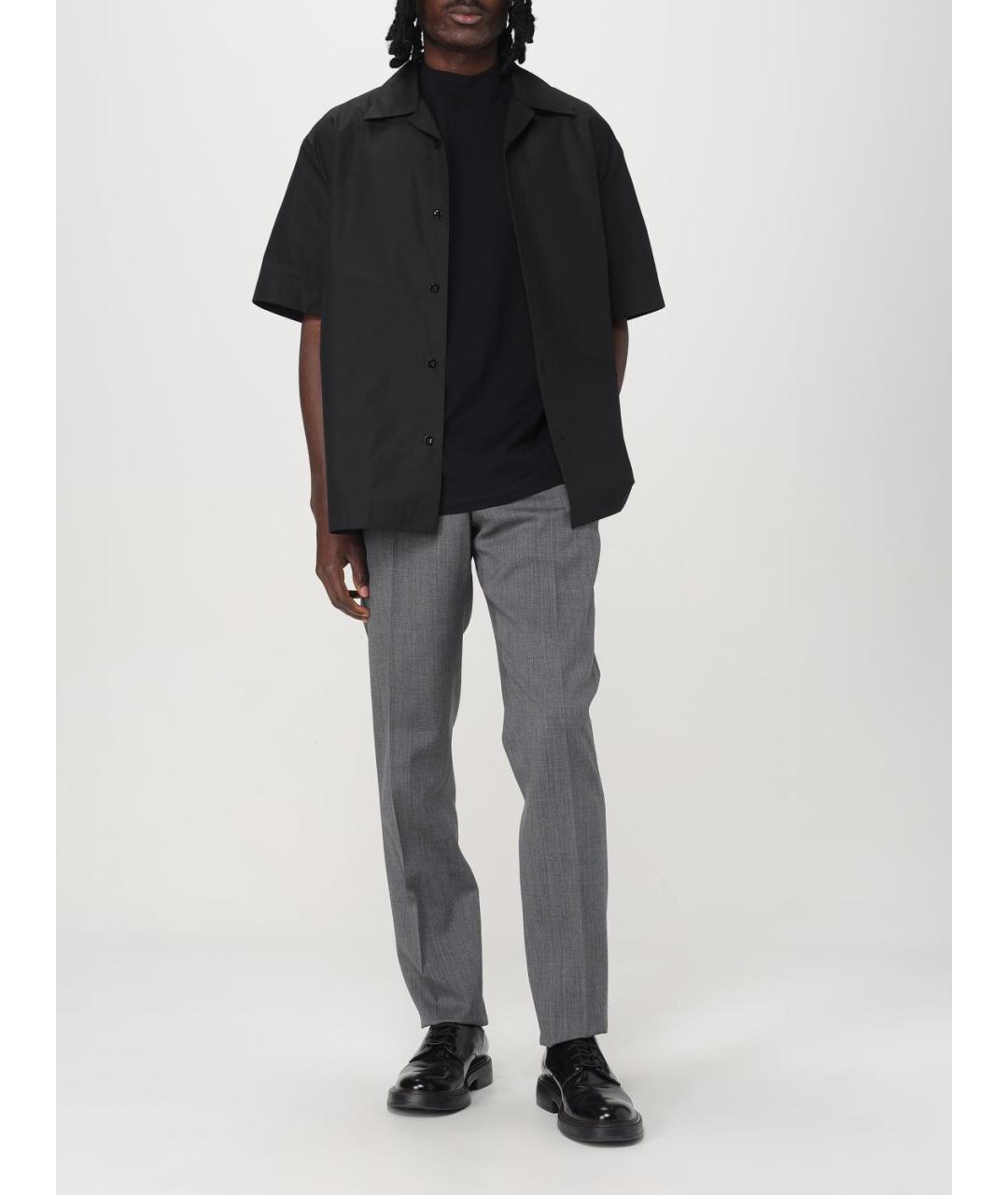 JIL SANDER Черная хлопковая кэжуал рубашка, фото 3