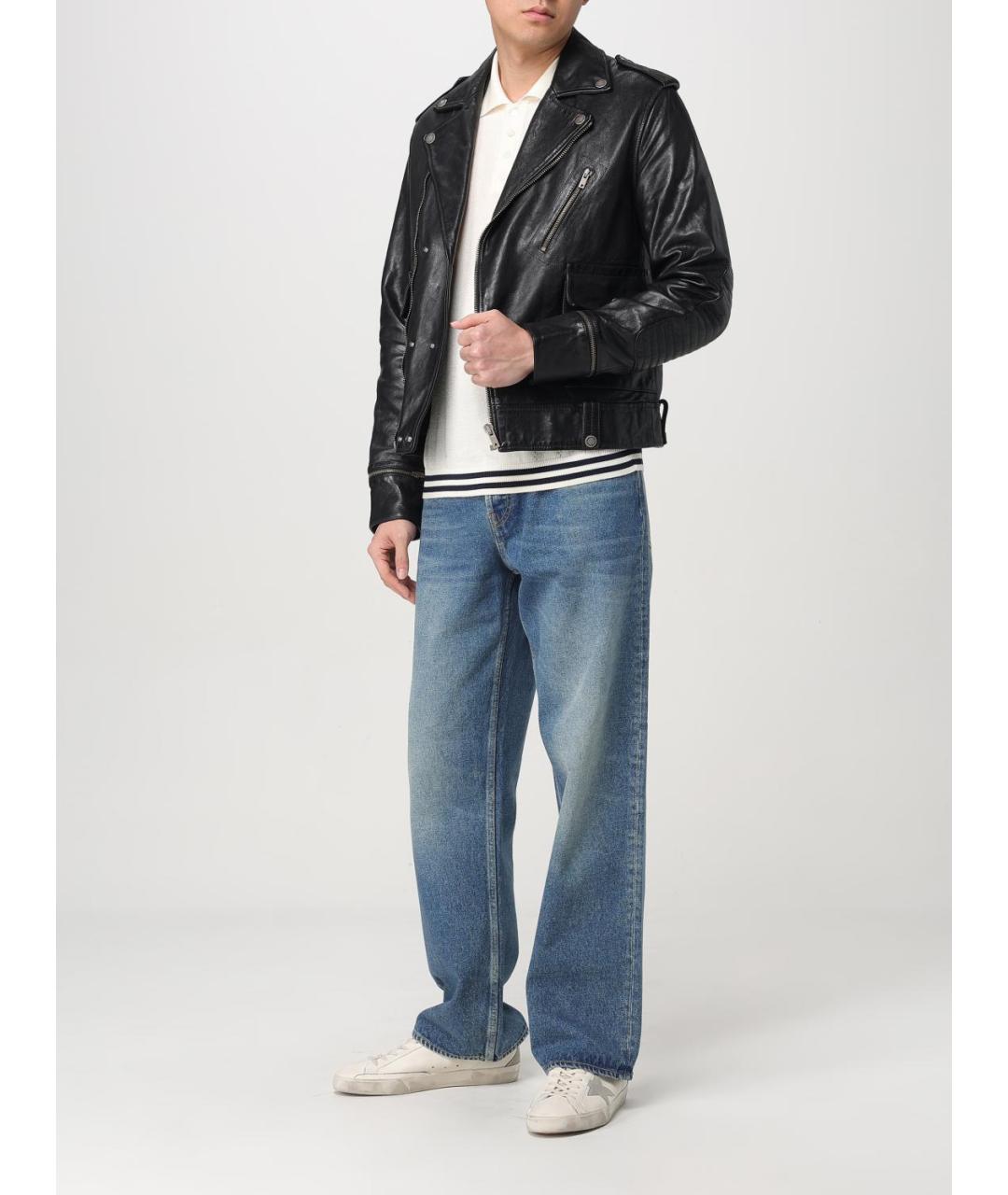 GOLDEN GOOSE DELUXE BRAND Черная кожаная куртка, фото 3