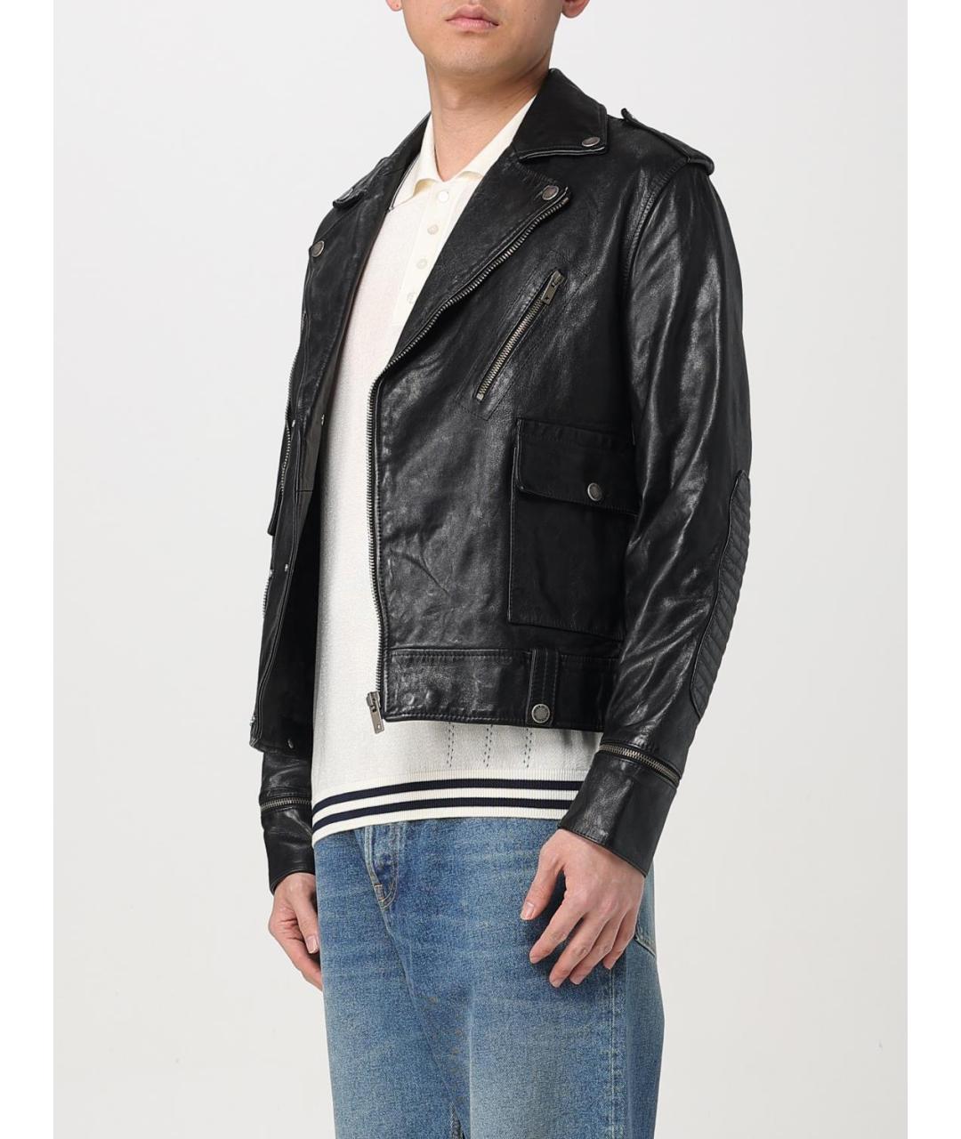 GOLDEN GOOSE DELUXE BRAND Черная кожаная куртка, фото 5