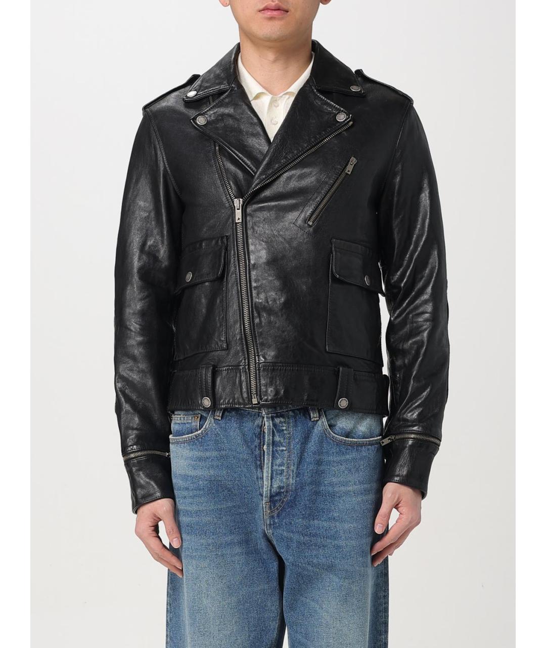 GOLDEN GOOSE DELUXE BRAND Черная кожаная куртка, фото 2