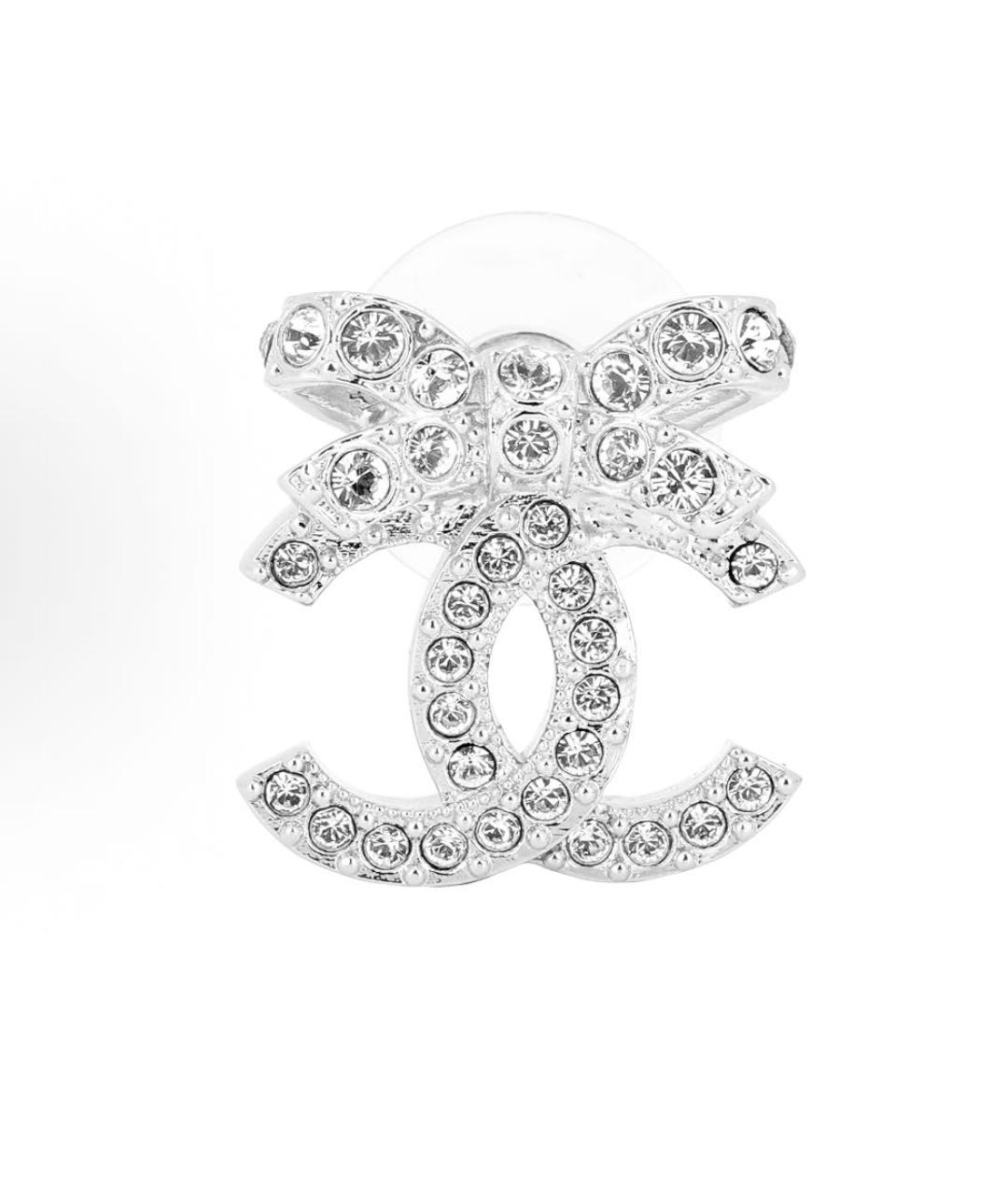 CHANEL Серебряные металлические серьги, фото 2