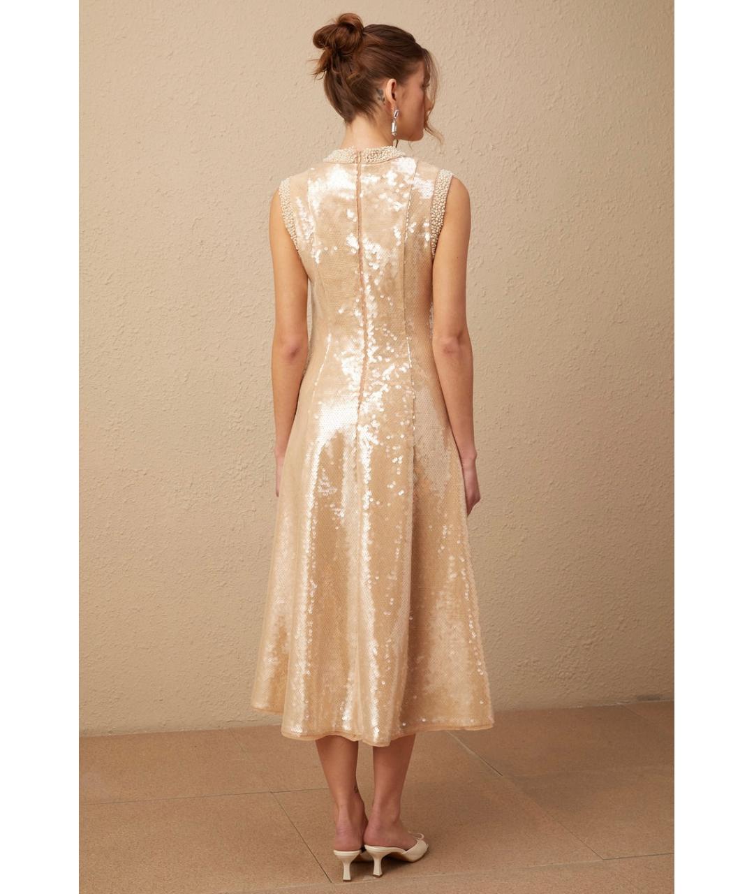 SELF-PORTRAIT Бежевое коктейльное платье, фото 3