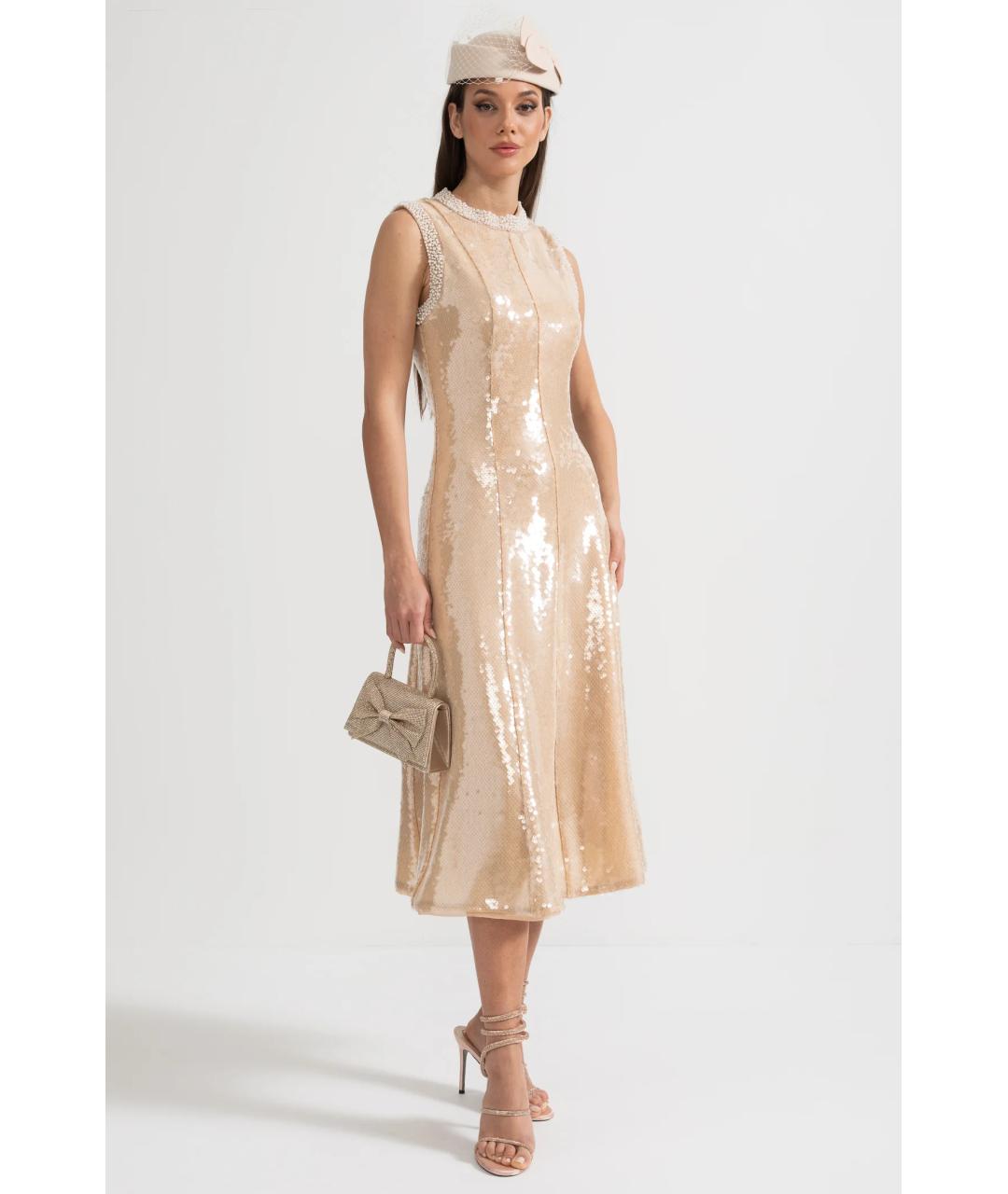 SELF-PORTRAIT Бежевое коктейльное платье, фото 7