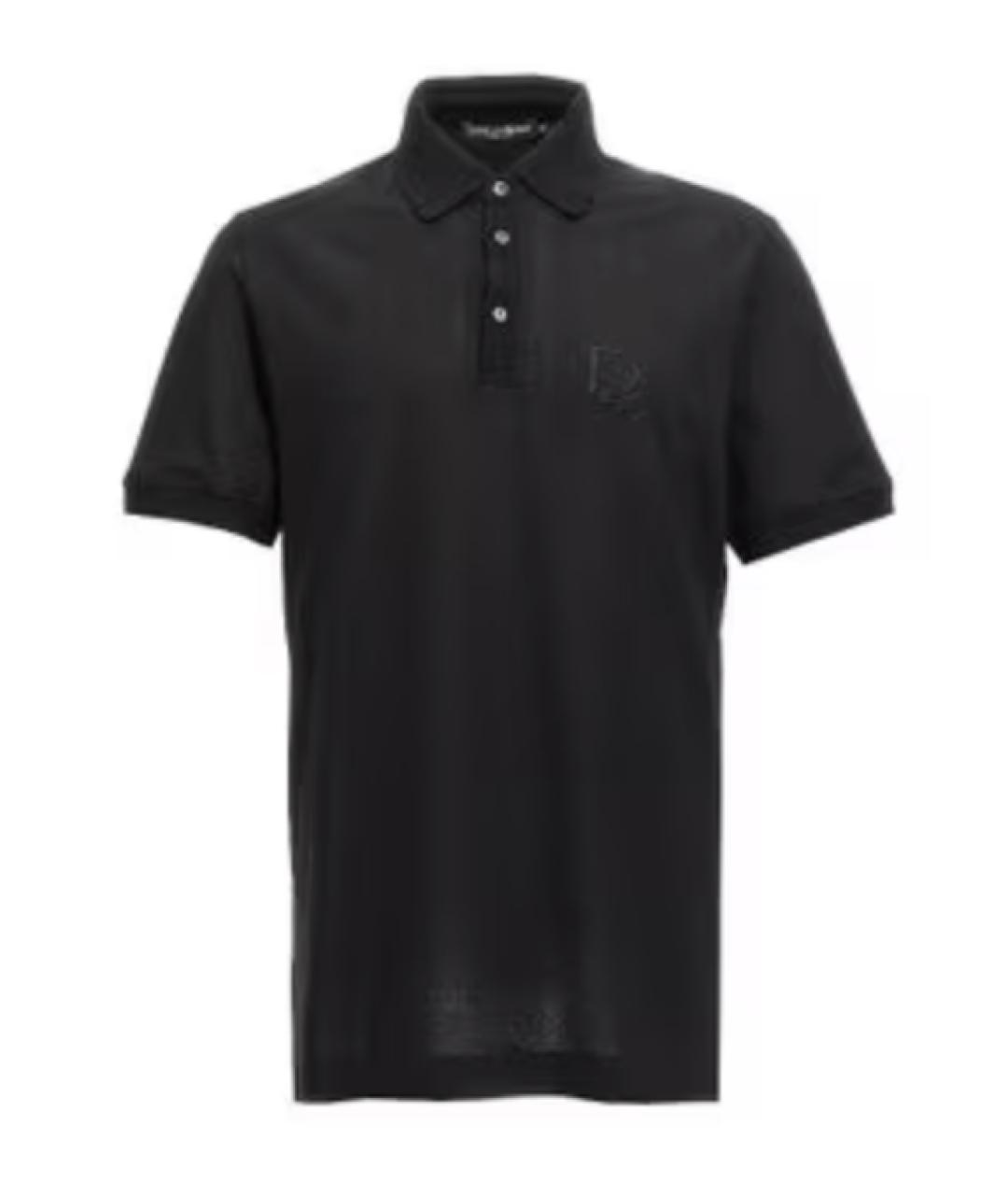 DOLCE&GABBANA Черное поло с коротким рукавом, фото 1