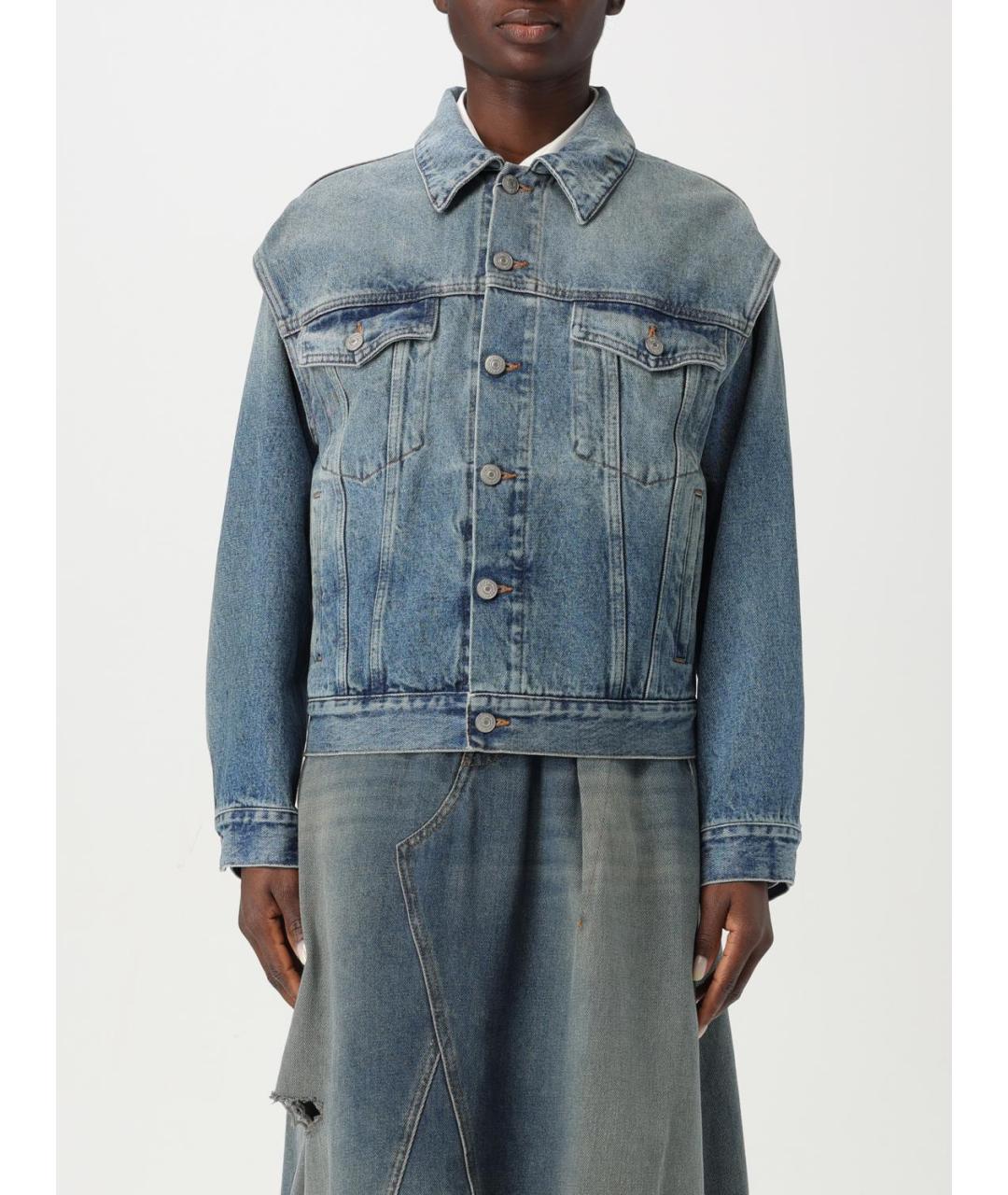 MM6 MAISON MARGIELA Синяя хлопковая куртка, фото 2