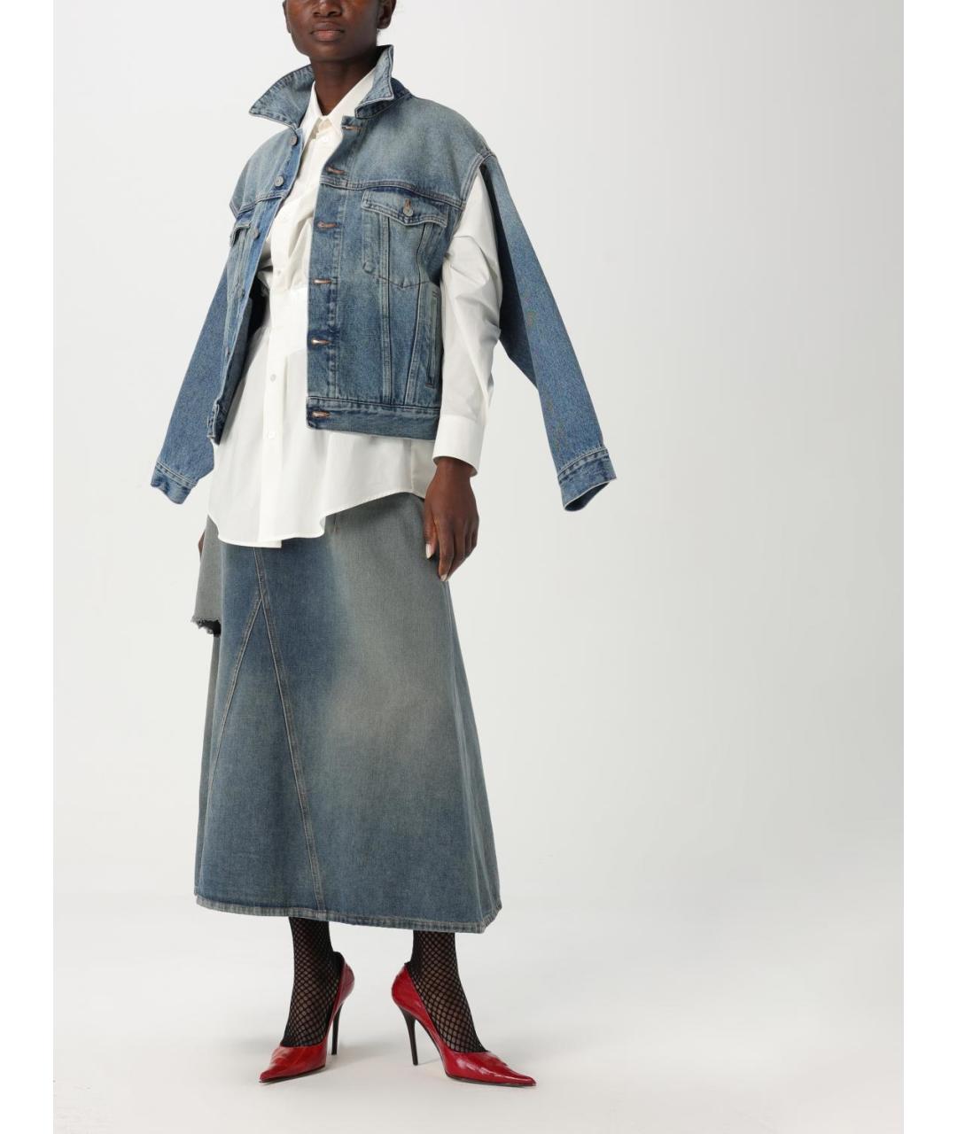 MM6 MAISON MARGIELA Синяя хлопковая куртка, фото 3