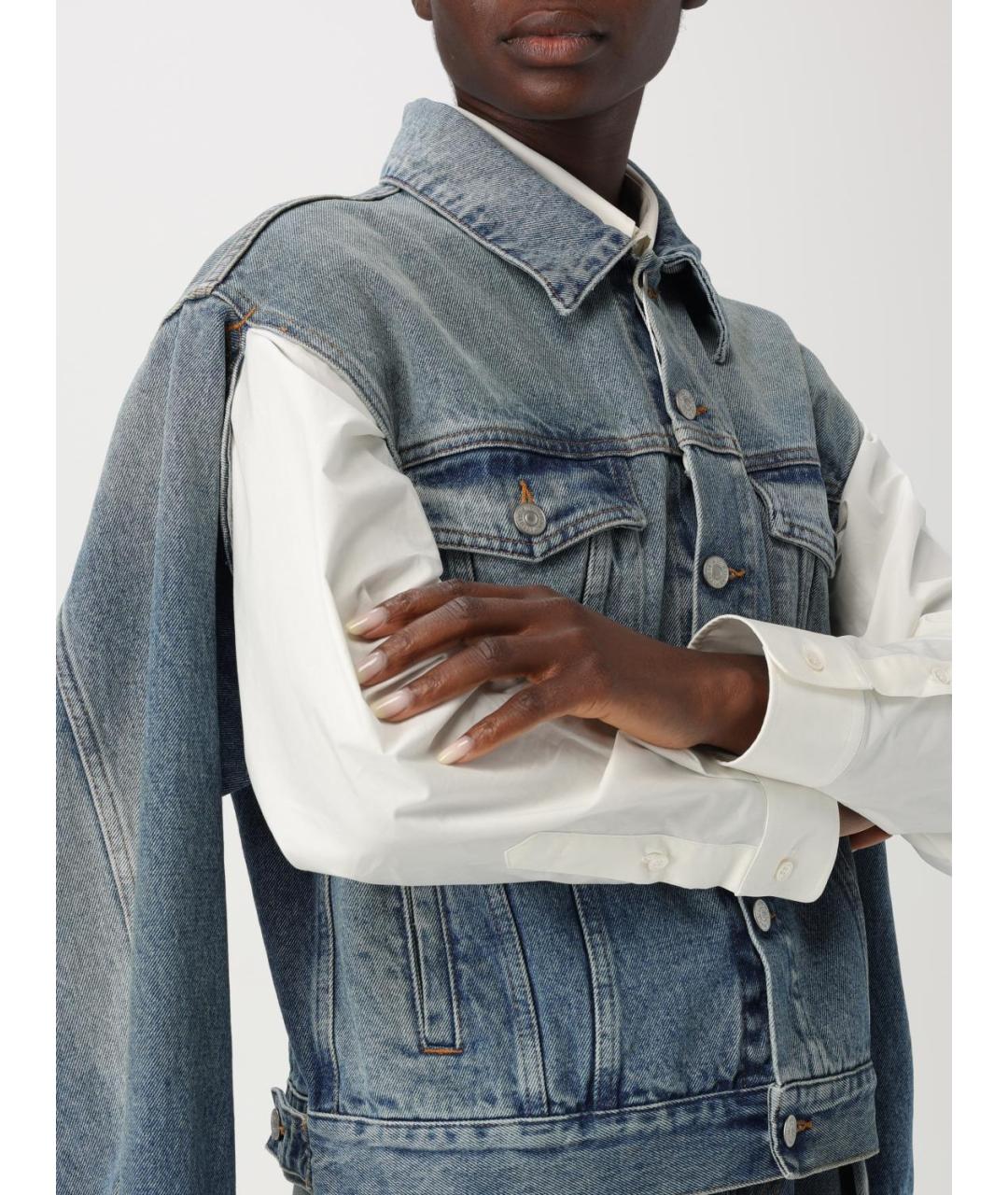 MM6 MAISON MARGIELA Синяя хлопковая куртка, фото 6