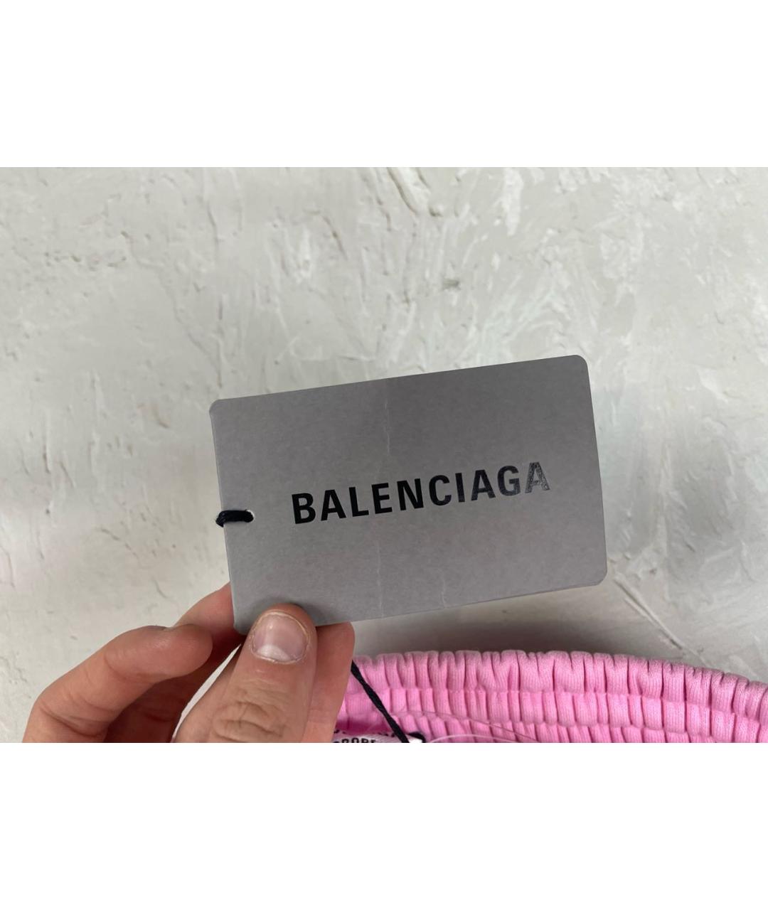 BALENCIAGA Розовые хлопковые повседневные брюки, фото 6