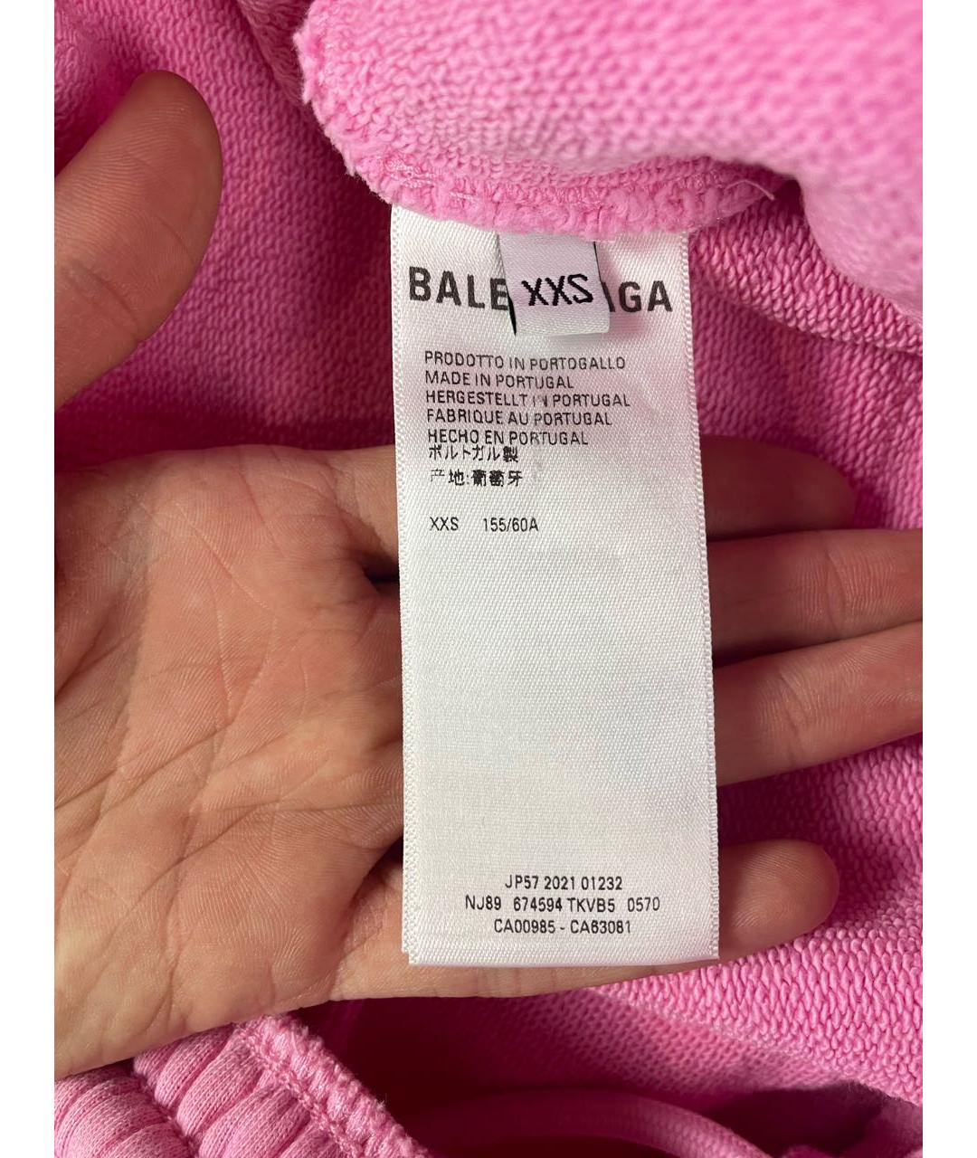 BALENCIAGA Розовые хлопковые повседневные брюки, фото 7