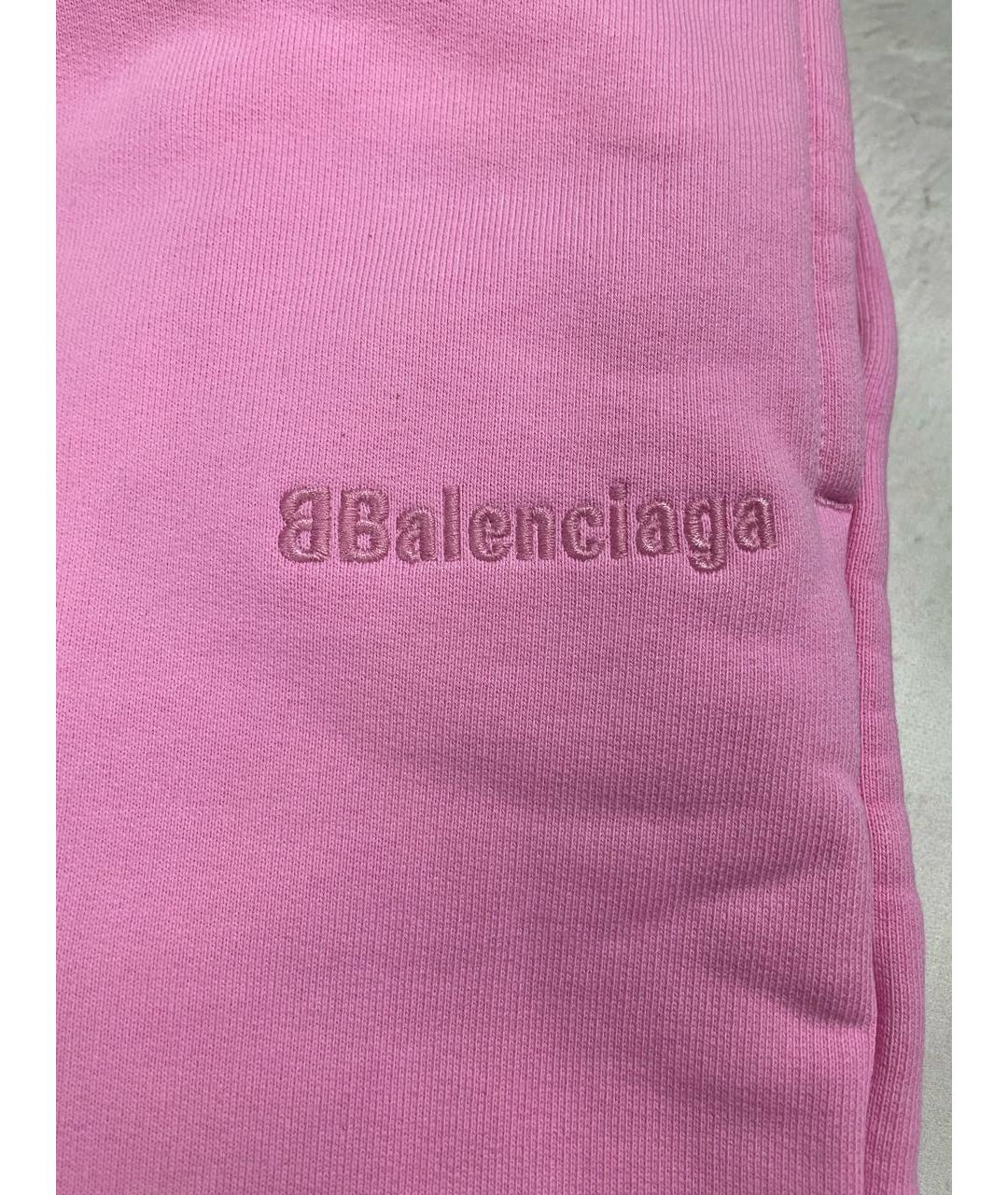 BALENCIAGA Розовые хлопковые повседневные брюки, фото 3
