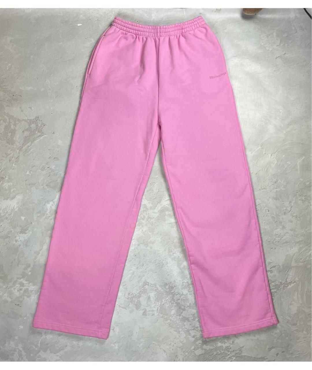BALENCIAGA Розовые хлопковые повседневные брюки, фото 9