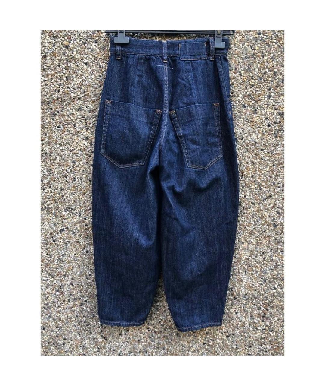 MM6 MAISON MARGIELA Синие хлопковые прямые джинсы, фото 2