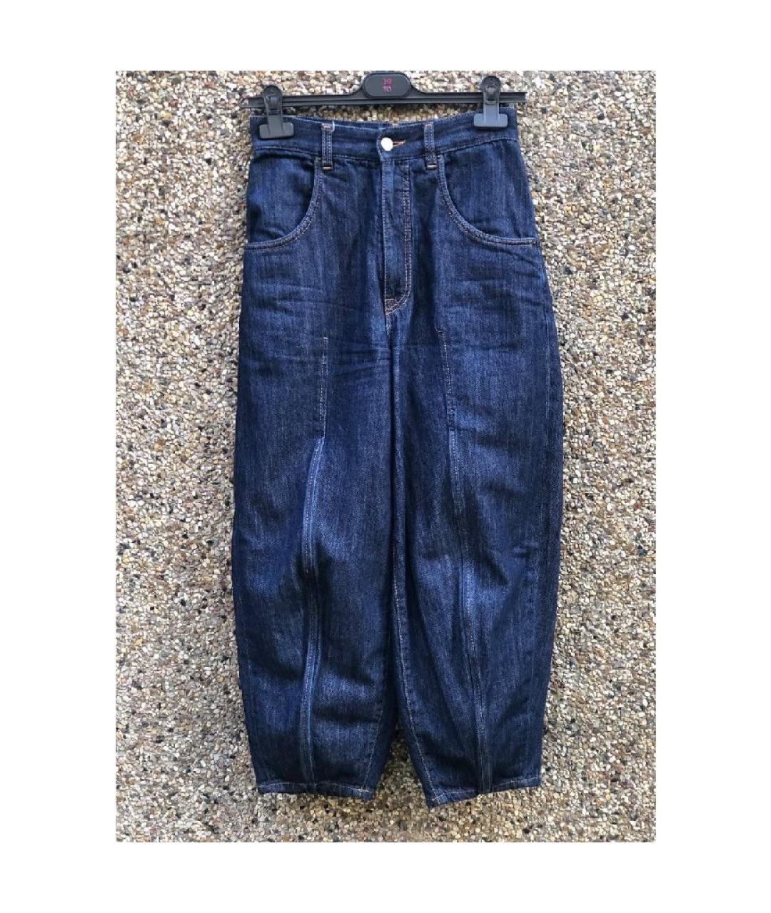 MM6 MAISON MARGIELA Синие хлопковые прямые джинсы, фото 6