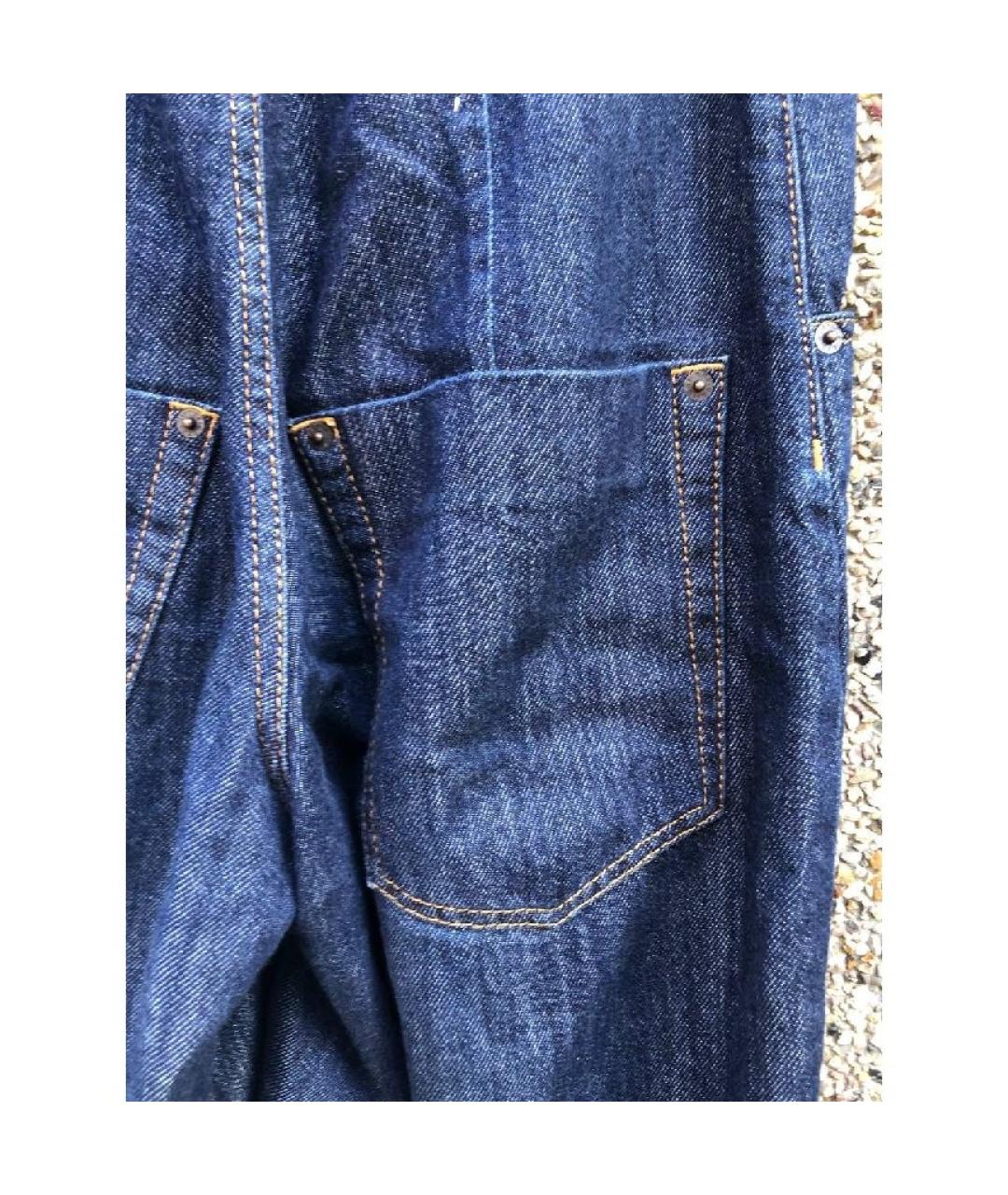MM6 MAISON MARGIELA Синие хлопковые прямые джинсы, фото 3
